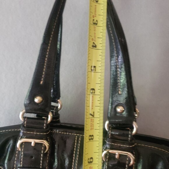 Dooney and Bourke Chiara Black Patent Leather Tote Pink Lining Large Handbag - Picture 9 of 16